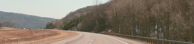 hillside road, turning to the left